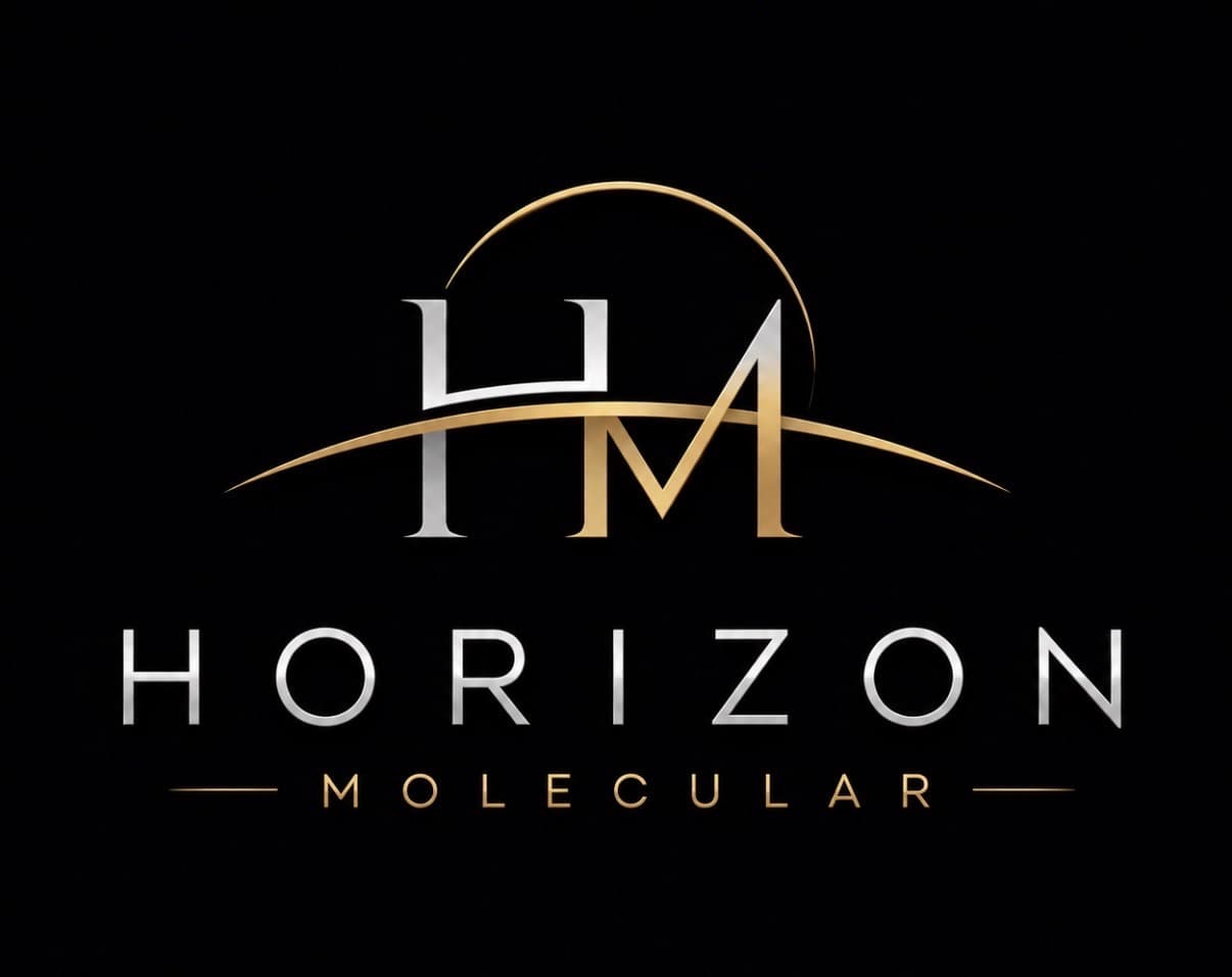 Horizon Molecular gold and silver logo